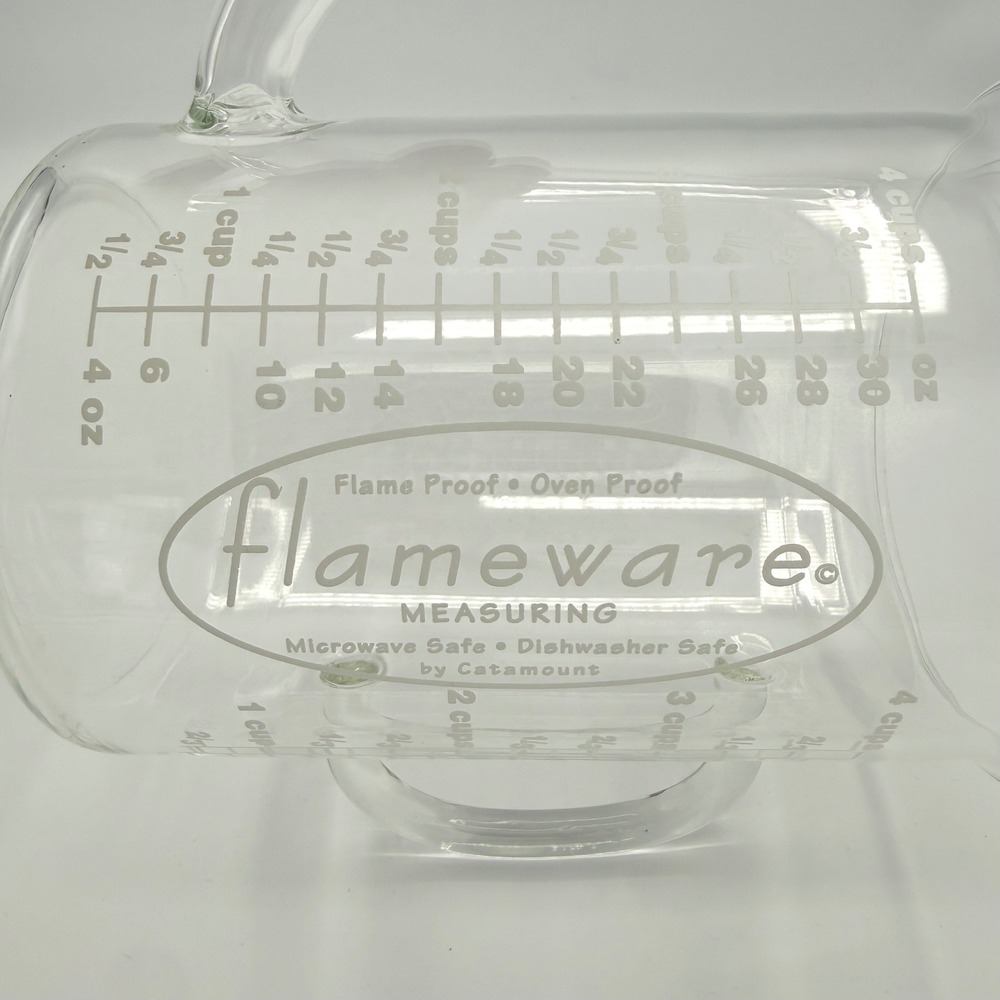 Catamount Flameware Glass Fat Separator Measuring Cup 4 Cup 32 oz Clear Spout - Picture 2 of 6